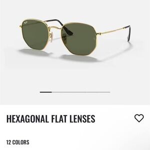 Ray-Ban Gold and Green Hexagonal Sunglasses
